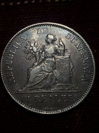 1894 Guatemala 4 Reales Silver Coin