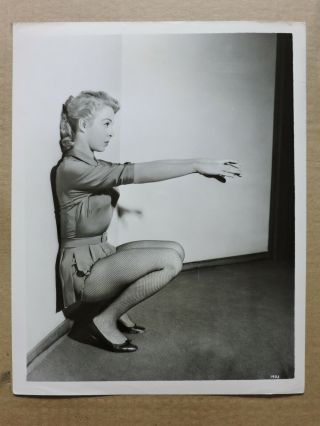 Marge Champion Exercising In Fishnet Stockings Candid Portrait Photo 1950 