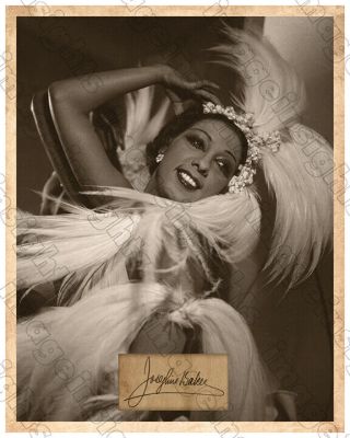 Josephine Baker Entertainer Legend & Beauty 8x10 Photo Autograph Rp