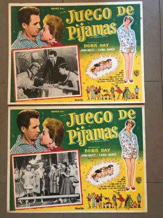 2 Mexican Lobby Cards 12.  5x17: The Pajama Game (1957) Doris Day,  John Raitt