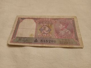British India 2 Rupee Banknote In Circulated