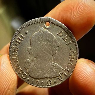 1772 Guatemala Colonial 2 Reales - Holed But Very 1st Year Type