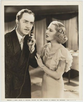 William Powell,  Jean Arthur 1936 Still Photo Ex - Mrs Bradford Cast On Back Ot - 26