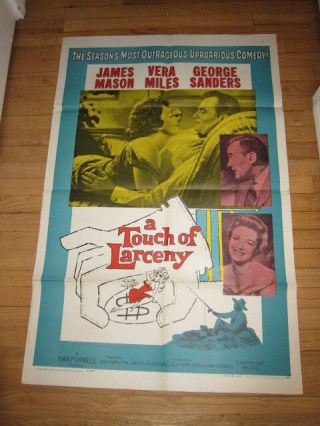 A Touch Of Larceny 1959 Poster James Mason Vera Miles George Sanders