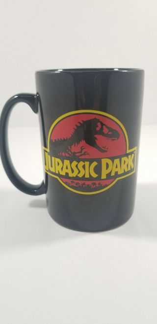 Jurassic Park Ceramic Coffee Mug 2011 Universal City Black Red Yellow Defected