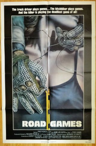 " Road Games " Is A Cat - N - Mouse Thriller,  Hitchhiker & Killer - 1981 Movie Poster