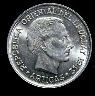 1942 Uruguay Peso Uncirculated Coin Silver See The Pictures Re6f 50 - 503