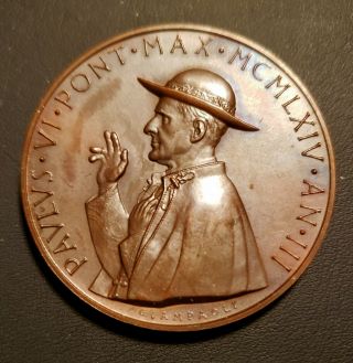 Vatican - Rome.  Pope Paul Vi (1963 - 1978).  Rare Medal 1964 (anno Iii)