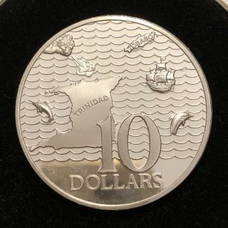 Trinidad And Tobago 1977 10 Dollar Brilliant Proof Silver Coin