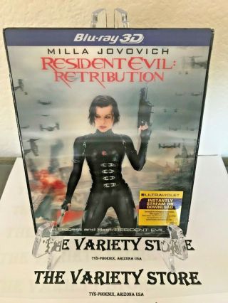 Resident Evil Retribution Blu - Ray 3d - Disc,  2012 - 2 - Disc Set,  Dig Lenticlar Cover