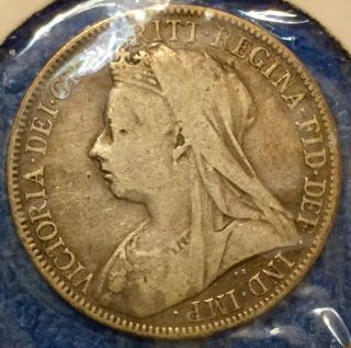 Rare 1899 Silver Queen Victoria Great Britain Florin 2 Shillings Km 781 England