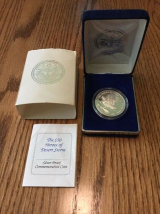 Marshall Islands The Heroes Of Desert Storm $50 Silver Proof Commemorative Coin
