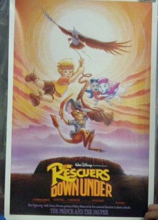 The Rescuers Down Under 1990 Single Sided 27 " X17.  5 " Movie Poster