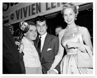 Actress Janet Leigh With Tony Curtis And Weegee Silver Halide Photo