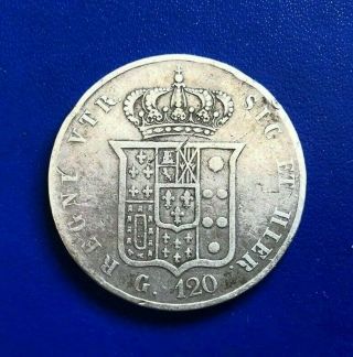 Italy - Kingdom Of The Two Sicilies,  120 Grana 1857 Ferdinando Ii,  Silver Coin Rare