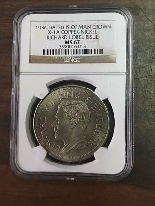 Coin - 1936 Isle Of Man Crown - Ms 67 Ngc Certified - Richard Lobel Issue
