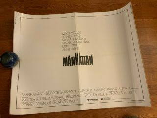 Manhattan Half Sheet 1979 Woody Allen,  Diane Keaton