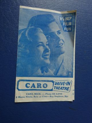 1961 Caro,  Michigan Drive In Theater Preview Flyer,  Mothra,  John Wayne
