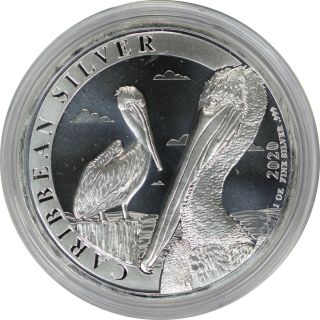2020 Barbados Pelican 1 Tr Oz 999 Fine Silver In Air - Tite Capsule 10,  000 Mintage