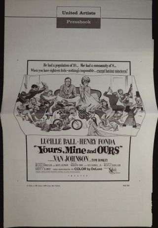 Yours,  Mine And Ours Pressbook 1968 Lucille Ball,  Henry Fonda