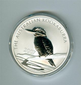 Australia 2007 $1 One Oz.  999 Silver Kookaburra Gem Bu In Air - Tite Capsule