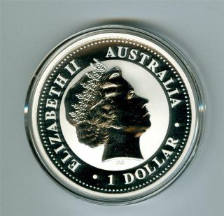 AUSTRALIA 2007 $1 ONE OZ.  999 SILVER KOOKABURRA GEM BU IN AIR - TITE CAPSULE 2