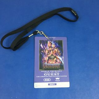 Avengers End Game World Premire Guest Pass Los Angeles Opening With Lanyard 4x6”