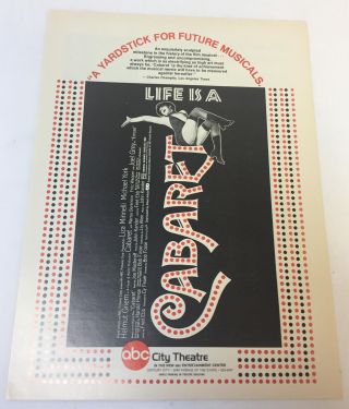 1972 Movie Trade Ad Cabaret Liza Minnelli 9x12 Inches