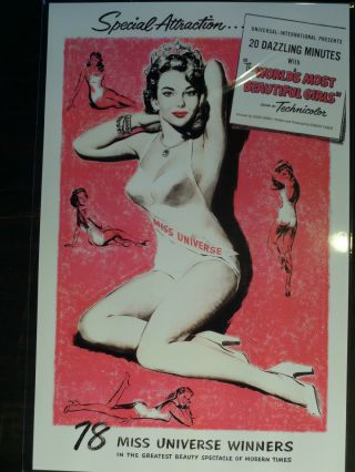 1950s Burlesque Pin - Up Poster Playboy Art Print Vtg 50s Bettie Page Exploitation