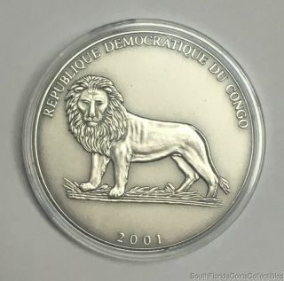 2001 Congo 10 Francs Athens Olympic Quadriga 999 Silver Coin Incuse