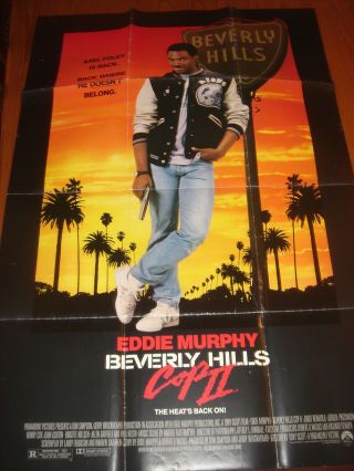 Beverly Hills Cop 2 Movie Poster Release Folded 27x41 Eddie Murphy