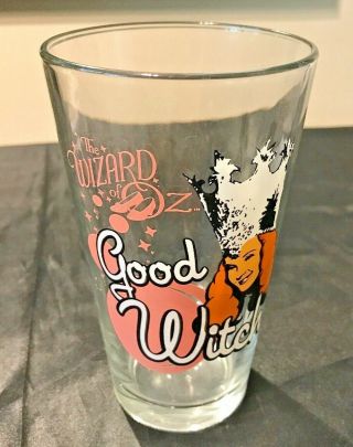 WIZARD OF OZ GOOD WITCH 16 OZ DRINKING GLASS GLINDA GOOD WITCH OF THE SOUTH VGUC 2