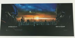 Transformers Movie Theater Mylar Poster Sign Medium 6 " X 13 " 2007 Shia Labeouf