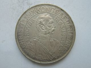 Denmark 2 Kroner,  1903 40th Anniversary Of Reign Silver Unc