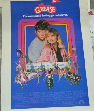 1982 Grease 2 Michelle Pheiffer Lorna Luft Video Poster 23 X 17