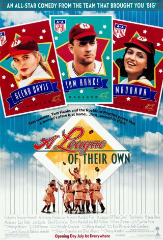 A League Of Their Own Movie Poster Ss Vf 27x40 Geena Davis Madonna