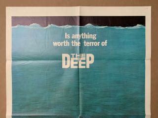 THE DEEP 1977 Folded One Sheet Movie Poster Jaws Robert Shaw Peter Benchley 3