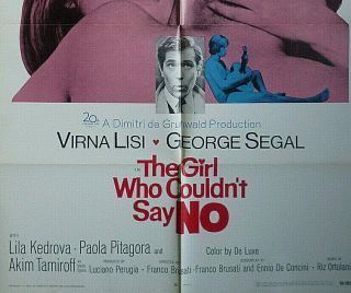 1969 Orig 27  x41  Movie poster  The Girl Who Couldn ' t Say No  w/ Virna Lisi 3