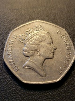 1997 Queen Elizabeth 11 DG - REG - FG 50 Fifty Pence Coin 2