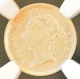 1892 China Hong Kong 5 Cent Victoria Silver Coin Ngc Vf Details