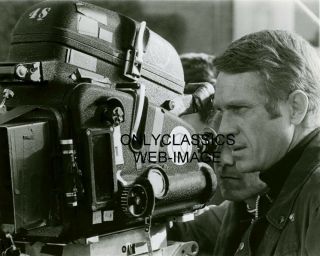 1968 Steve Mcqueen As Bullitt Behind Movie Camera On Set Photo Candid Cool Man