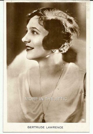 Jazz Age Cinema Star Gertrude Lawrence Orig Vintage Uk Issued Rppc
