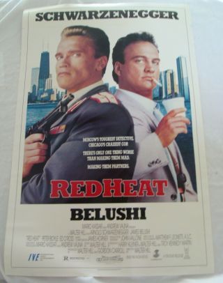 Red Heat Movie Poster Arnold Schwartzenegger James Belushi 1989 Video