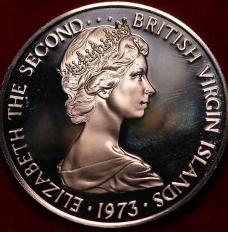 Uncirculated 1973 British Virgin Islands $1 Silver Proof Foreign Coin