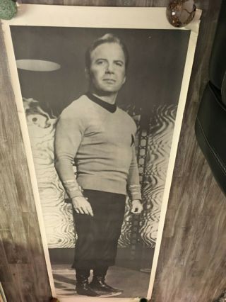 Vintage 1976 Star Trek Captain Kirk Door Poster Paramount William Shatner