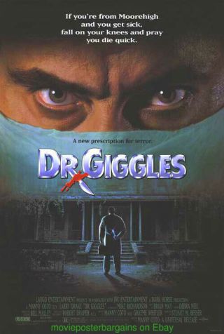 Dr Giggles Movie Poster 27x40 1992 Horror Film Larry Drake