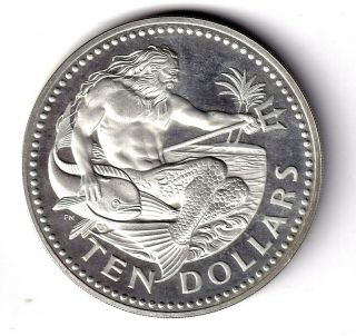 Barbados 1973 10 Dollars - Elizabeth Ii Silver Proof - Set Issue