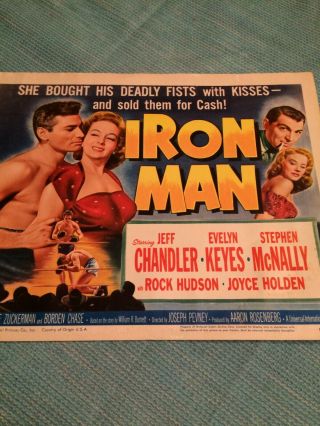 Jeff Chandler Beefcake In " Iron Man " 1951 Evelyn Keyes 11 X 14