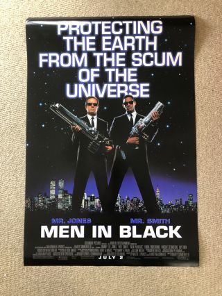 Men In Black 1997 Double - Sided Movie Poster Will Smith Sci - Fi 27x40