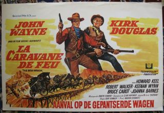 1967 " The War Wagon " W/john Wayne Kirk Douglas Belgian Movie Poster Nor